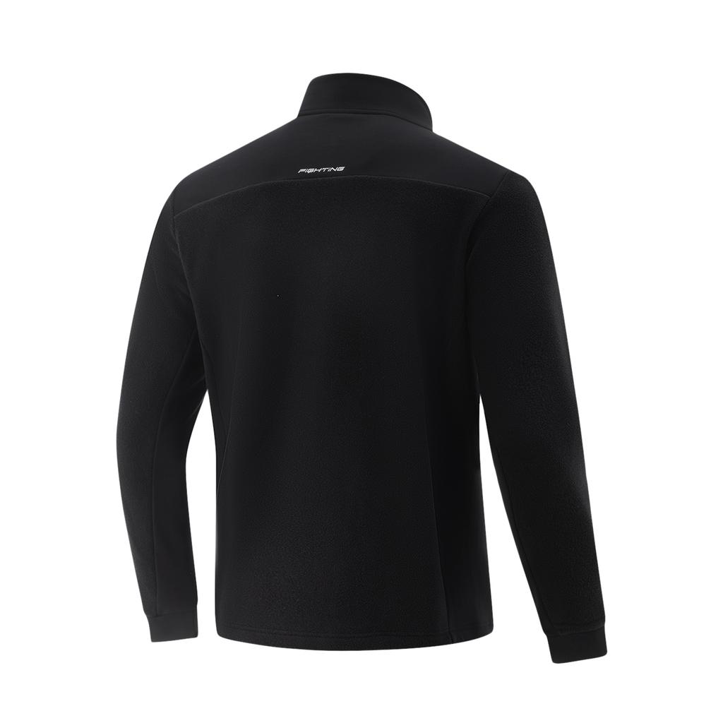 Li Ning Table Tennis Series Letter Zipper Stand Collar Breathable Versatile Casual Jacket Unisex Jacket Black AWDV771-1