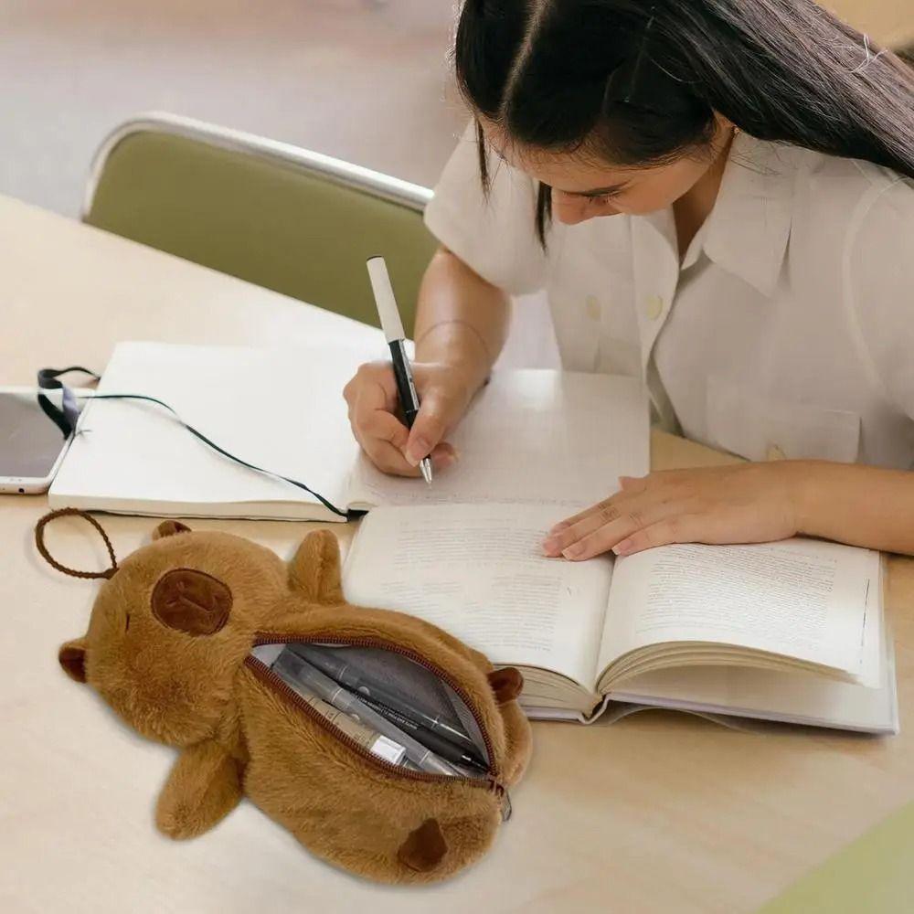 Large Capacity Pen Bag Capybara Toy Storage Bag High Quality Stationery Organizer  Gift