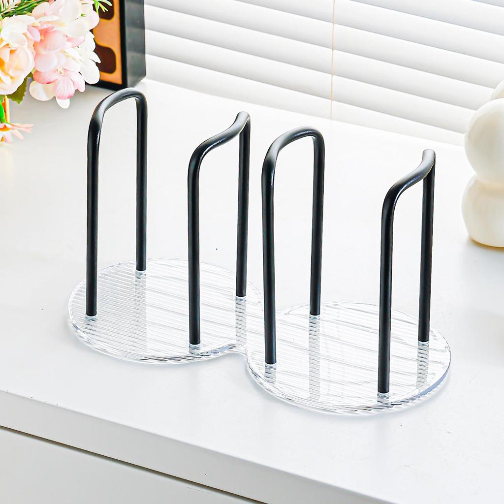 Acrylic Desktop Cup & Straw Holder - Coffee & Tea Storage Shelf