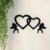 Metal Wall Art Vintage Cherub Heart Romantic Iron Decor Home Valentine Gift