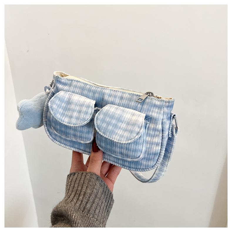 Sweet Plaid Bag, Foreign Style Cute Messenger Bag 2025 New Spring Fresh College Style Shoulder Small Square Bag