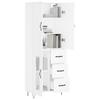 Highboard White 69.5 X 34 X 180 Cm Particleboard