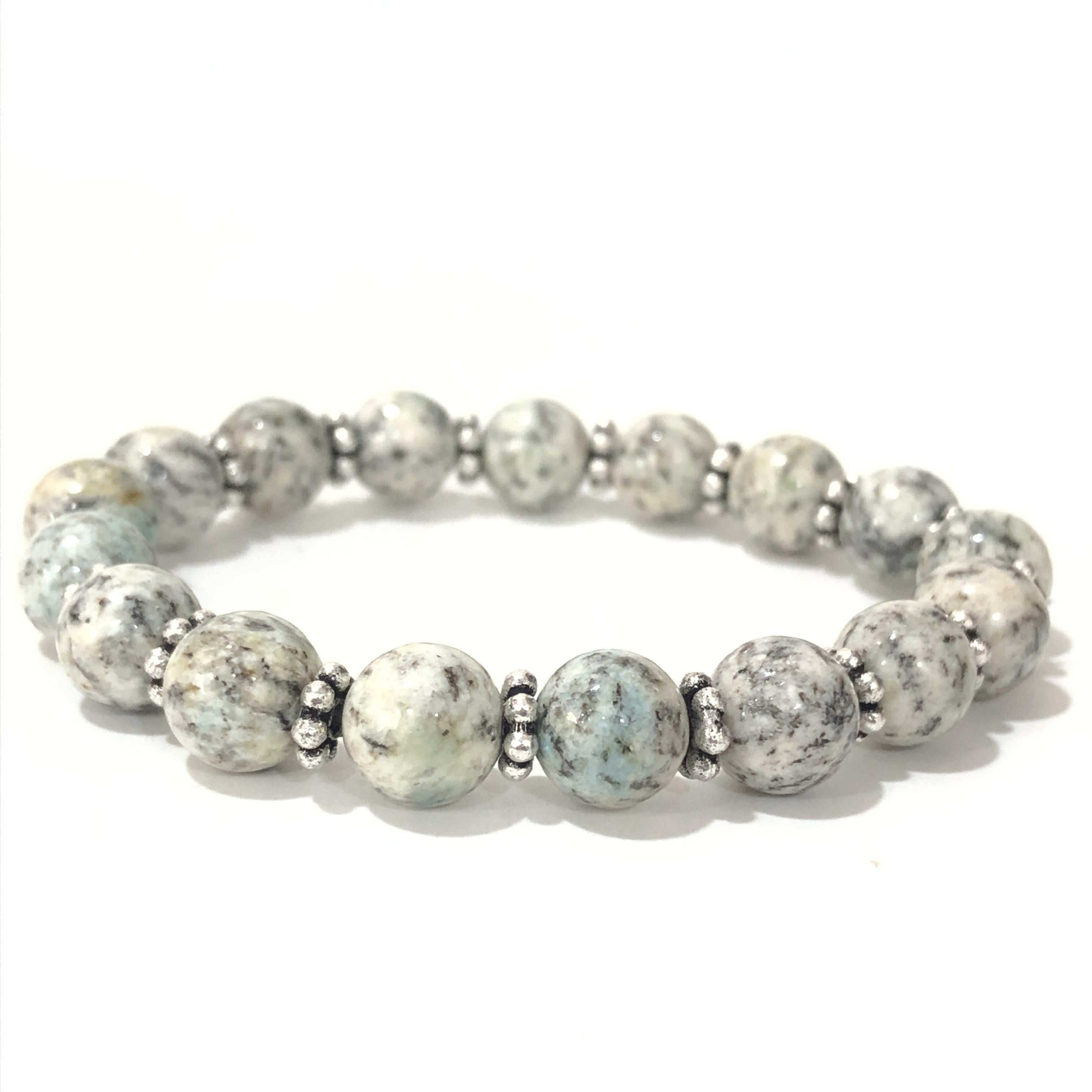 8 мм Натуральный Камень К2 Яшма Круглые Бусины Браслет на Резинке 7.5 , Ручная Работа Браслет из Энергетических Камней, Унисекс Украшение CSB-17