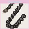 Retro Street Style Womens Pu Leather Belt With Heart Splicing And Metal Snap For Casual Fashion
