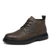 Men's shoes high-top shoes spring and autumn men's British romantic leather boots men's medium-top short boots velvet two-cotton Martin boots