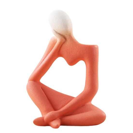 

Керамическая ваза «Мыслитель», ваза в форме сердца, выдолбленная в форме человека, абстрактная декоративная ваза для домашнего офиса, полки, дисплея кирпич красный