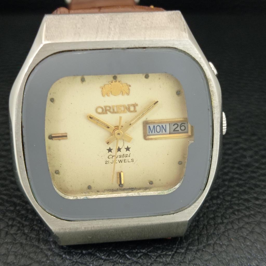 ORIENT CRYSTAL AUTOMATIC 46941 VINTAGE JAPAN MENS ORIGINAL DIAL WATCH a704922-1