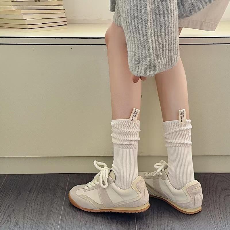 5 Pairs of Women's Solid Color Fashion Versatile Tube Stack Socks