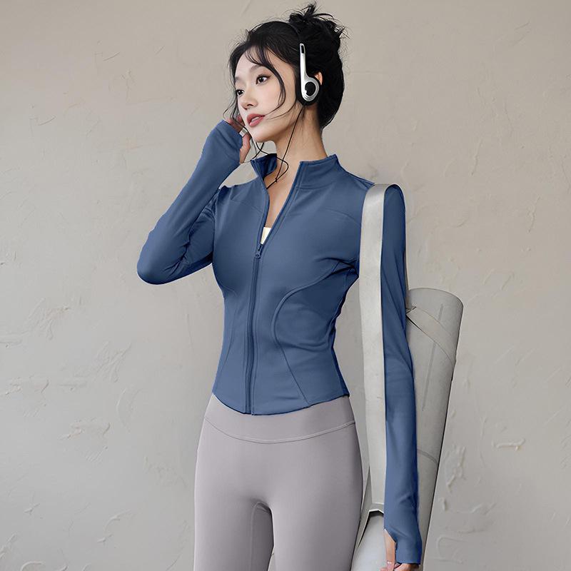Autumn & Winter Women's Zipper Slim-Fit Yoga Top: Butt-Lifting, Body-Shaping, Sun Protection & Quick-Drying