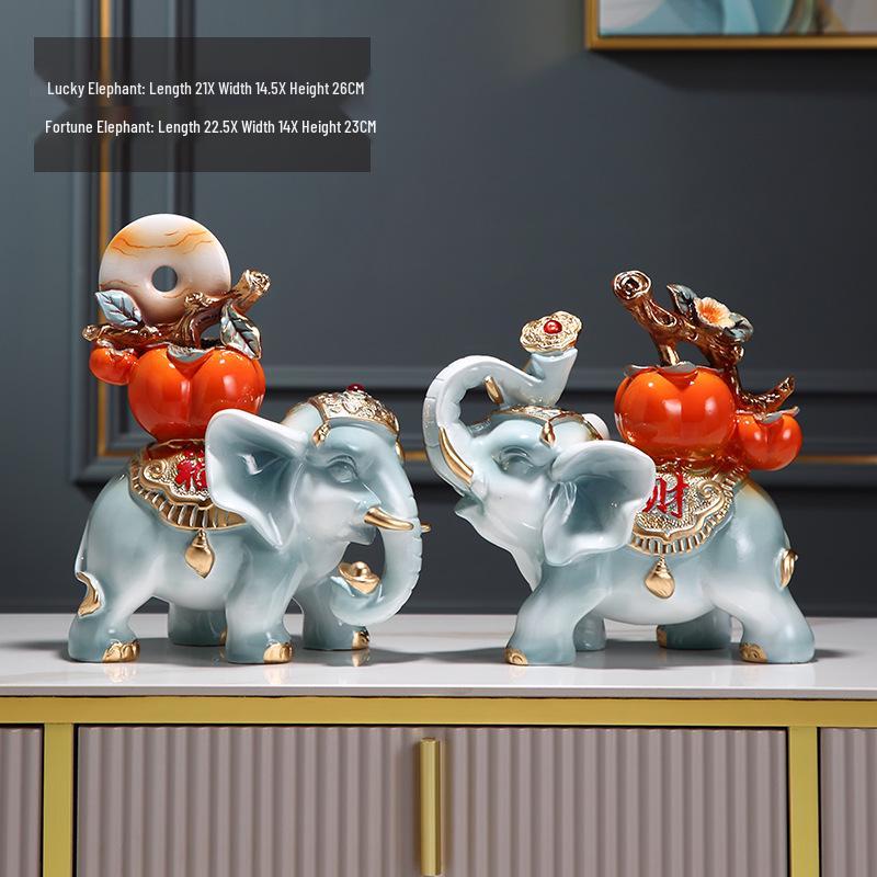 Wishful Elephant Ornaments: Bring Wealth & Fortune To Your Home Décor, Perfect for Entrance, TV Cabinet, Living Room, or Housewarming Gift