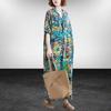 Damen Sommer Print Vintage Künstlerisch Böhmisch Locker Übergröße Etuikleid