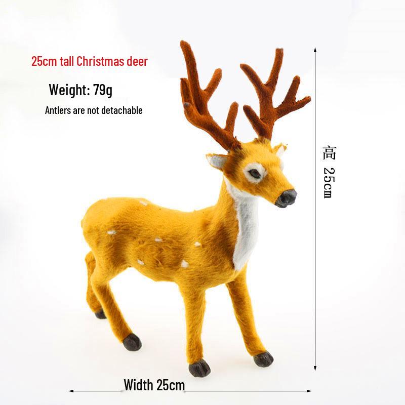 Fawn Sika Deer Christmas Ornaments - Small Decorative Reindeer Props