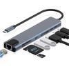USB C Hub 8 In 1 Type C Hub Multiport Adapter with 4K HDMI/PD Power Delivery USB-C Ethernet 2 USB SD/TF Card Reader