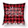 Christmas Hug Furniture Pillowcase Red Plaid Sofa Waist Support Pillow Home Home Decor Linen
