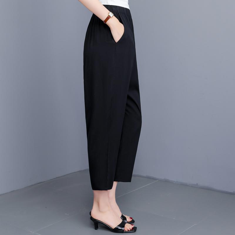 Summer Black Pants Women Clothes Plus Size Casual Loose Vintage High Waist Pants