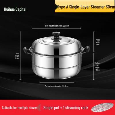 HUIHUADU Dampfkochtopf aus Edelstahl