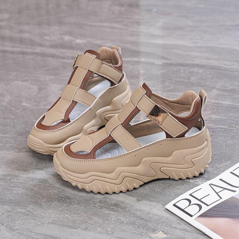 Summer new breathable hollow sandals thick-soled heightening sports and leisure dad shoes