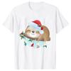 Mode Faultier T-Shirt Kurzarm Y2k Shirts für Damen Lustige Weihnachtsbeleuchtung T-Shirts Damenblusen Koreanische Freizeit-Streetwear