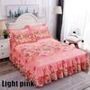 11 kleuren Single/twin/full/queen/kingsize Bed Rok Kussenslopen Set Elegante Sprei Bloemenpatroon Geborsteld Microfiber Verstoorde Lakens