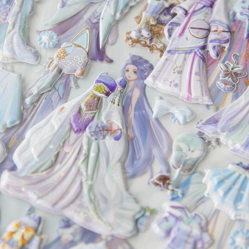 Handmade Princess Changing Sticker Dress Up Glitter Stationery Sticker  Kids