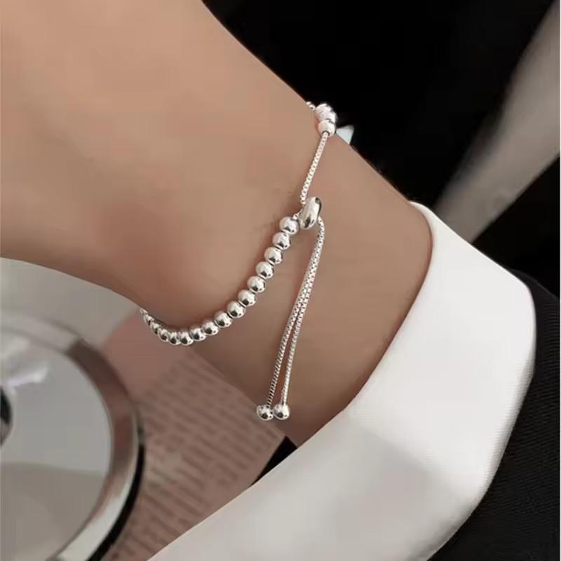 925 Silver Three-Layer Chain Circle Bracelet For Women Simple Exquisite Gift Wedding Accessories