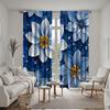 2pcs HD Blue Sunflower Decorative Curtain Blue Digital Printed Curtain Home Decoration Style Decorated Living Room Bedroom Ro