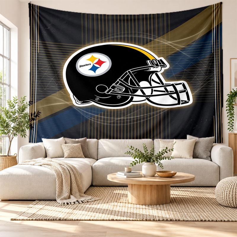 Pittsburgh Steelers Wall Tapestry, Soft Fabric Wall Hanging, Decorative Backdrop For Bedroom Home Wall Art