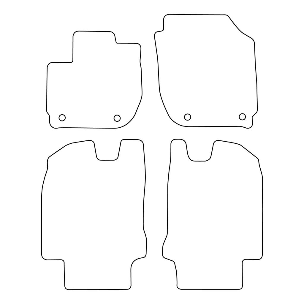 [BLM]HO039 red - Set of velour floor mats to fit Honda HR-V II 2013-2021 - red trim