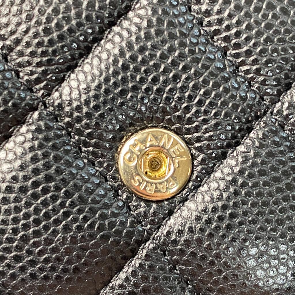 Used CHANELTri-fold Wallet Black/pink Leather Women