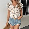 New Popular Casual Printed V-neck Shirt and Top