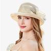 Summer Retro Style Basin Hat Women's Sunscreen Sunshade Hat Curled Topper Hat