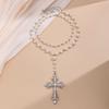 Goth Simulation Pearl Cross Pendant Necklace for Women Y2k Gothic Jewelry Chokers Cross Party Jewelry Gifts