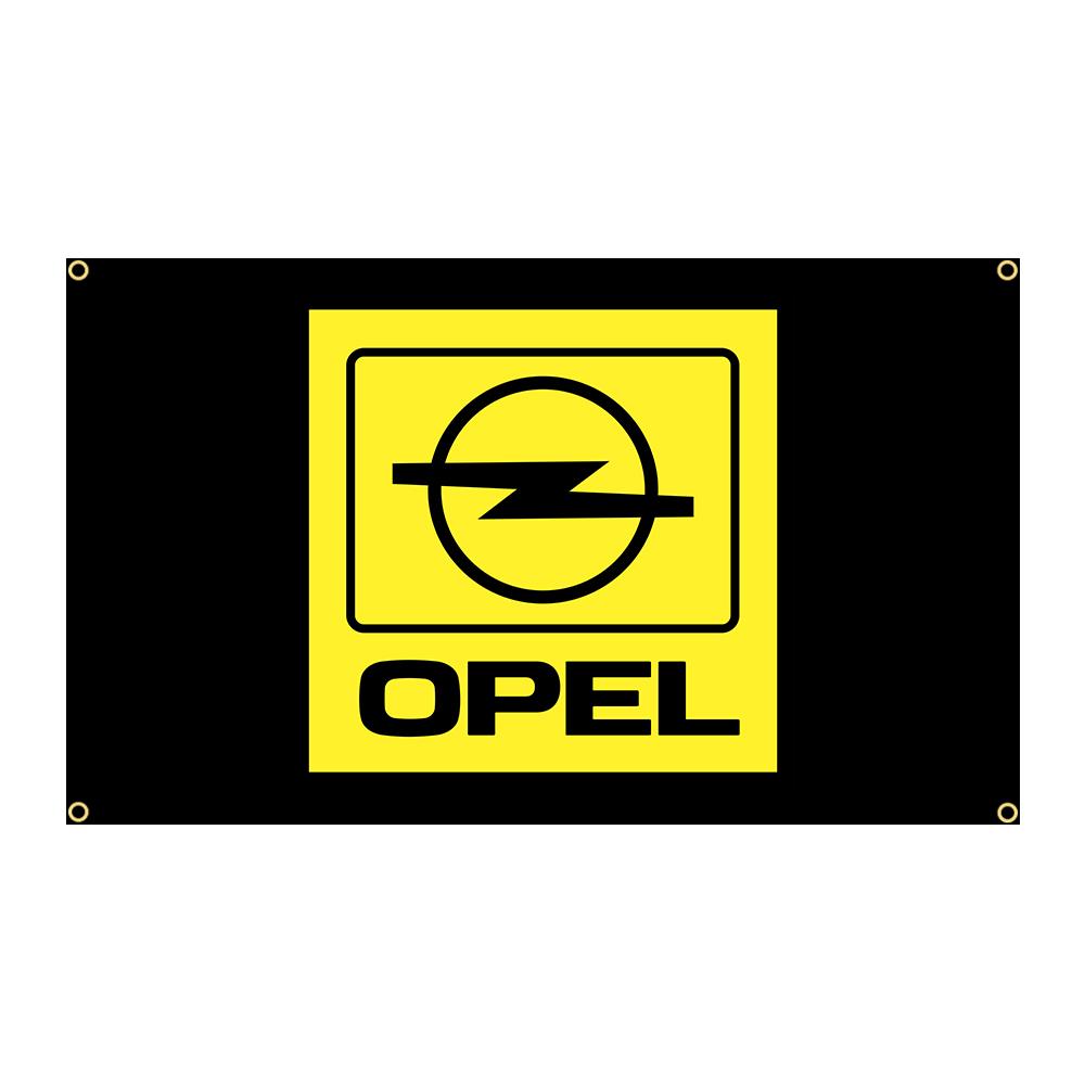 90x150cm Opels Motor Sport Metal Logo Flag Polyester Printed Garage or Outdoor Decoration Banner Tapestry