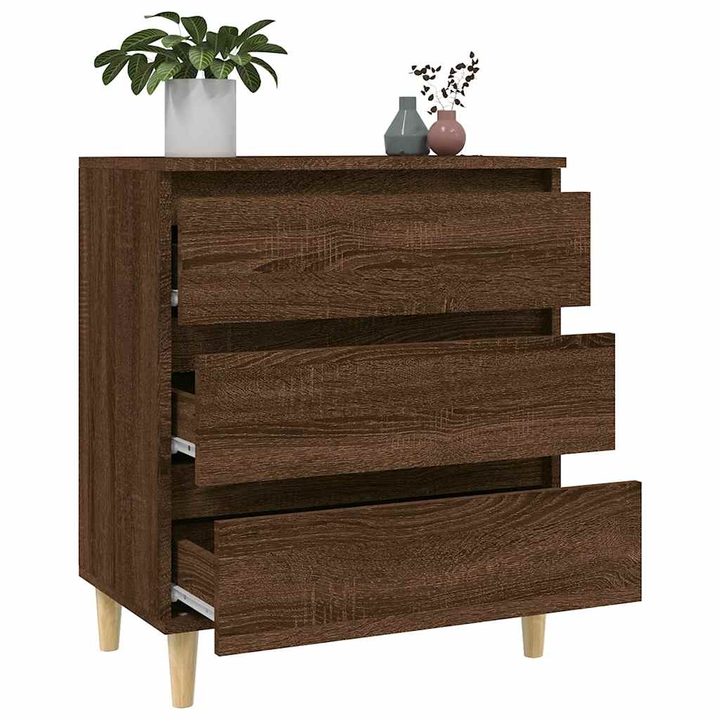 Sideboard in Brown Oak Look 23.6 x 13.8 x 27.6 in (60 x 35 x 70 cm) Engineered Wood