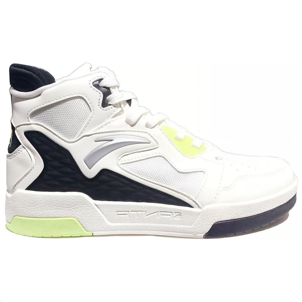 Anta Dominator Color Block Casual High-Top Sneakers Men Sneakers White Black Green 112118050-1