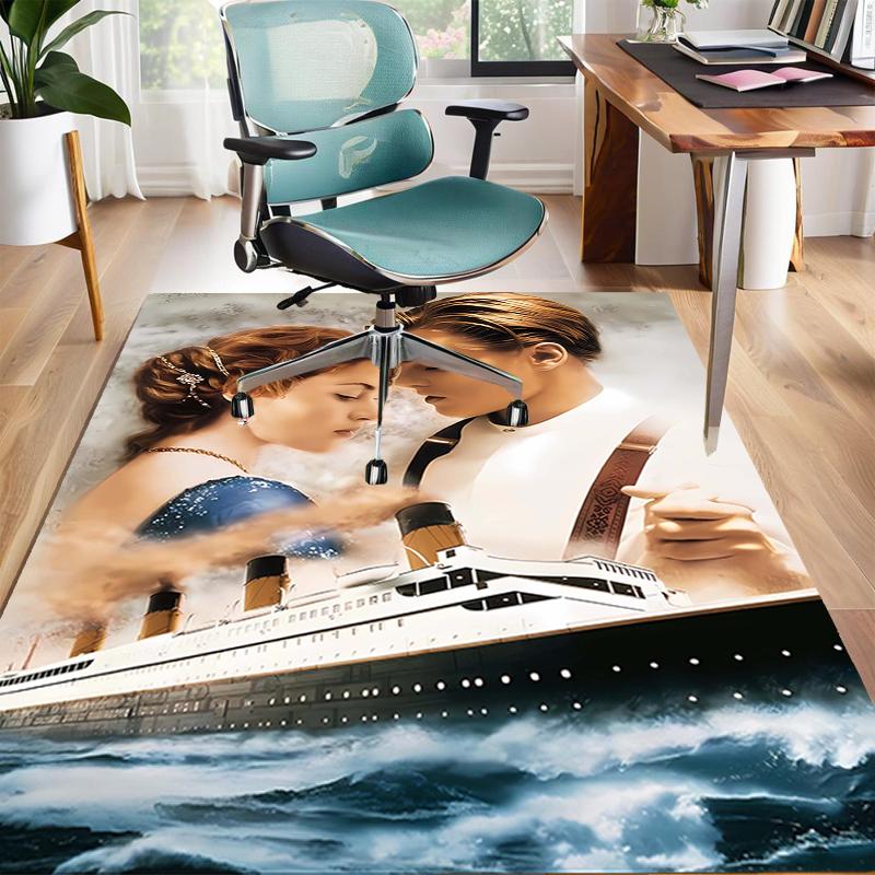 1pc Titanic1 Design Area Rug - Non-Slip, Soft & Cozy Floor Mat for Living Room, Bedroom, Office - Indoor/Outdoor Decorative Carpet