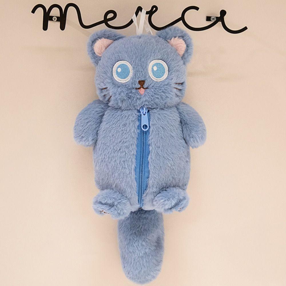 Cartoon Cat Pen Bag Large Capacity Stationery Organizer Cute Pencil Case  Student