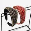 2026 Hair Accessories Red Crystal Headband European and American Baroque Retro Super Flash Diamond Crown Headband