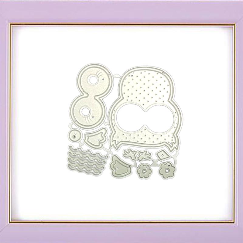 Lovely Owl Die Cut for Card Making Metal Cutting Die Handmade DIY Stencil Template Embossing for Child Scrapbook Crafts