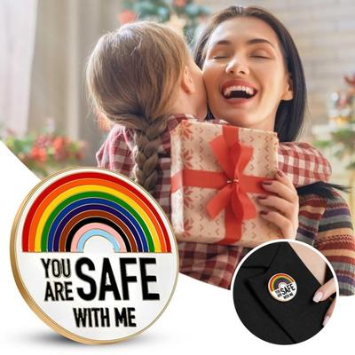 Spille Sei Al Sicuro con Me Spille Smaltate Arcobaleno da Bavero