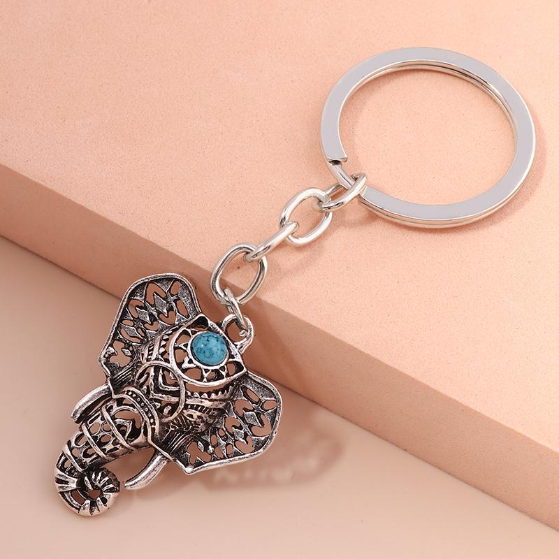 Ethnic Elephant Keychains for Car Key Unique Bohemia Animal Key Rings for Women Men Handbag Accessories DIY Jewelry Gifts