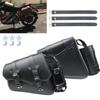 Motorcycle Side Saddlebags Side Bag Saddle Storage For Motorbike Waterproof Leather Motorcycle Side Tool Bag With Bottle Holder