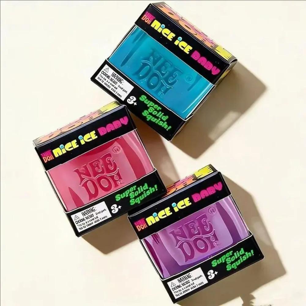 Nee Doh JellyfishSquare Waterproof Squishy Stress Relief Toy Soft Squeeze Fidget Cube for Adults Fun Stress Gifts Fidget Toys
