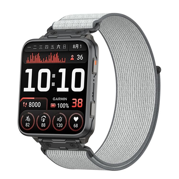 Explorer‑Style Metal‑Connector Nylon‑Loop Watch‑Band Strap, Adjustable Wrist‑Bracelet Accessory For Garmin Venu X1 Smart Watch
