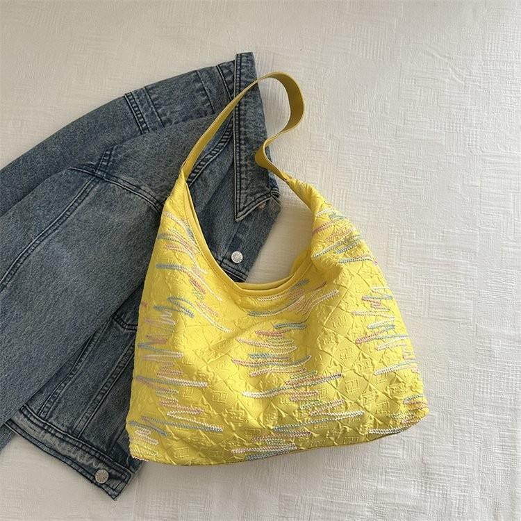 Schicke Bunte Gestreifte Canvas Umhängetasche Für Damen Perfekt Für Den Alltags-Look