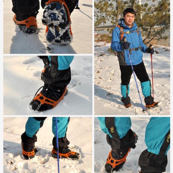 1 Pair 13 Teeth Ice Snow Grips Crampon Winter Hiking Climbing Shoes Cleats
