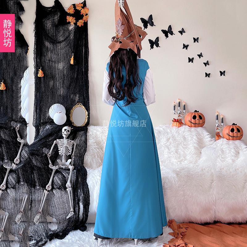 Halloween Costume Vintage Court Style Witch Dress Long Dress Medieval Art European Pastoral Cosplay