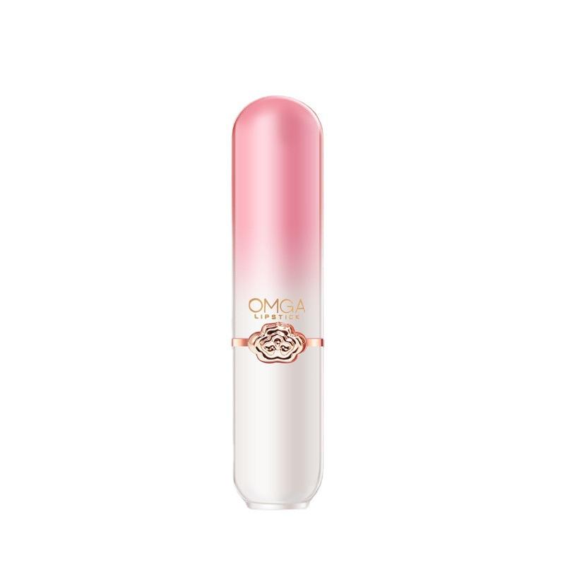 OMGA Burrocacao Gel Color-Cambiante Idratante - Pesca Lipstick Impermeabile Adattabile alla Temperatura