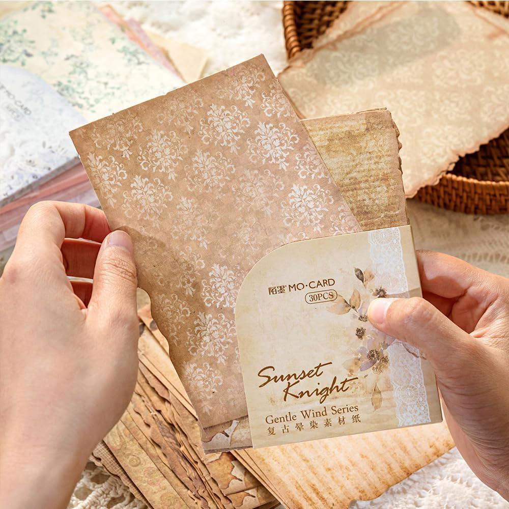 30Pcs/Bag Various Styles Vintage Material Paper Decorative Diary Album DIY Scrapbooking Handmade Background Papers Craft Supply