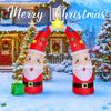 8.8FT Xmas Yard Decor Inflatable Christmas Santa Archway Decoration LED Star Toy Boxes Double Santa Design Home Ornament Gifts